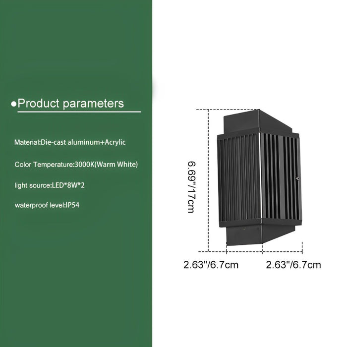 Dusk to Dawn Outdoor Wall Sconce, Modern Minimalist Up Down LED Light, Waterproof IP54, Patio/Porch/Yard Lighting
