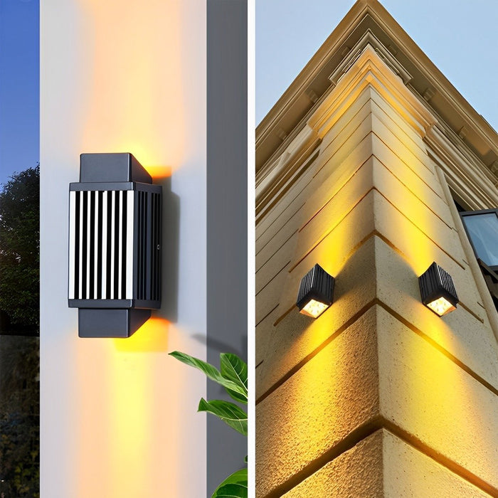 Dusk to Dawn Outdoor Wall Sconce, Modern Minimalist Up Down LED Light, Waterproof IP54, Patio/Porch/Yard Lighting