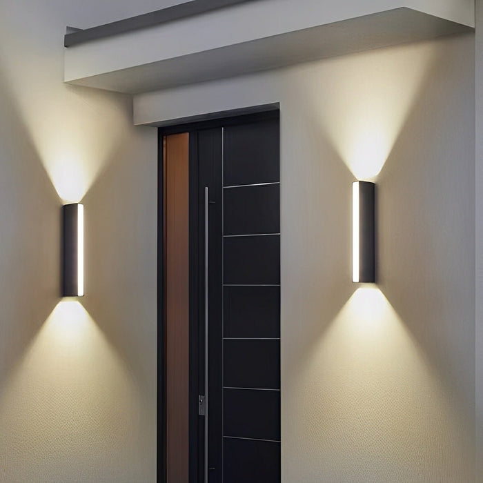 Waterproof IP65 Outdoor Wall Sconce, Modern Up Down LED Light, Die-cast Aluminum, Porch/Patio/Yard