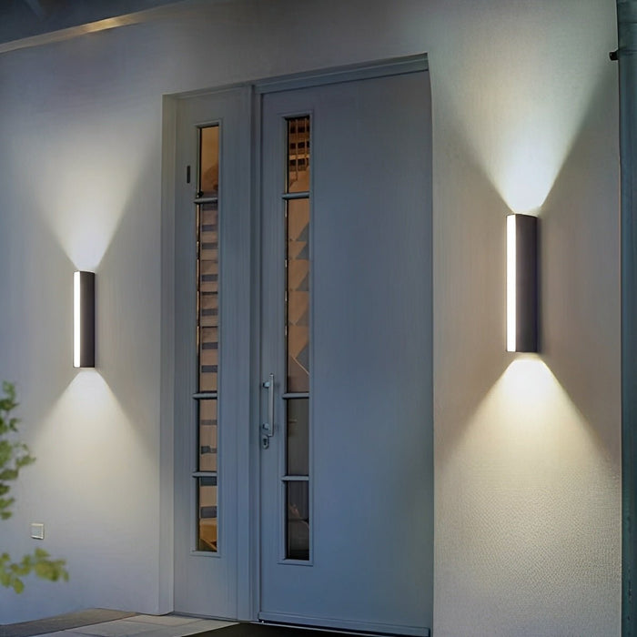 Waterproof IP65 Outdoor Wall Sconce, Modern Up Down LED Light, Die-cast Aluminum, Porch/Patio/Yard