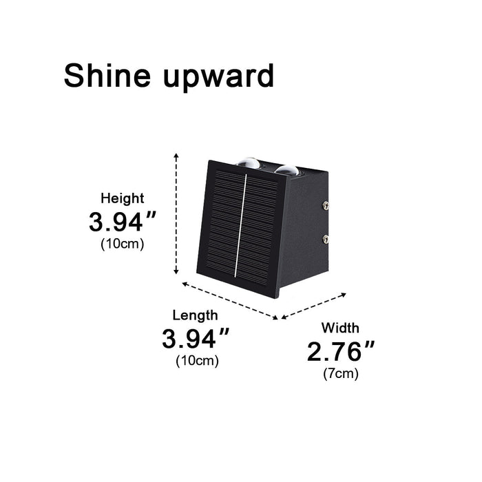 Solar Waterproof Up/Down LED Outdoor Wall Washer Light - Modern Stainless Steel Fixture, RGB Color Changing, All-Weather Durability