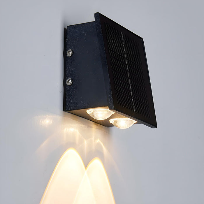 Solar Waterproof Up/Down LED Outdoor Wall Washer Light - Modern Stainless Steel Fixture, RGB Color Changing, All-Weather Durability