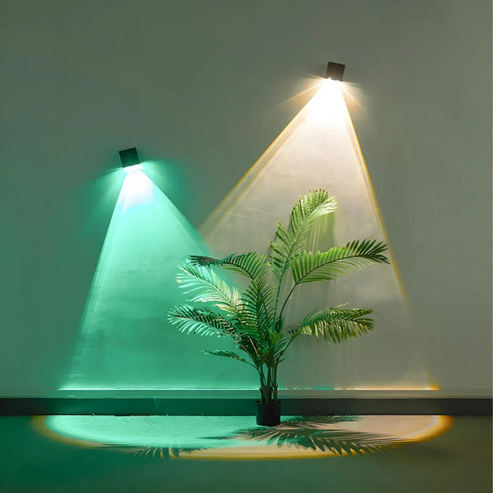 Solar Waterproof Up/Down LED Outdoor Wall Washer Light - Modern Stainless Steel Fixture, RGB Color Changing, All-Weather Durability
