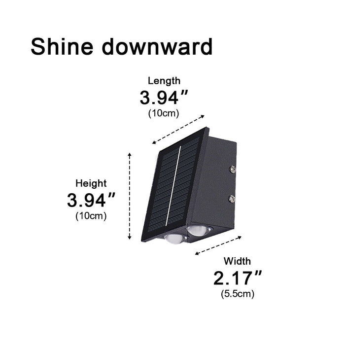 Solar Waterproof Up/Down LED Outdoor Wall Washer Light - Modern Stainless Steel Fixture, RGB Color Changing, All-Weather Durability