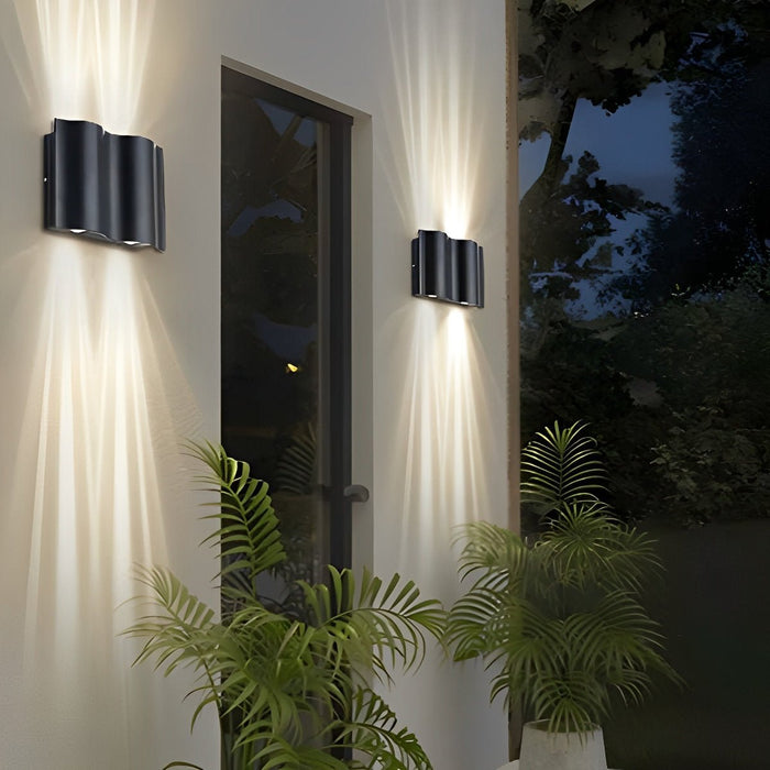 Modern Arc LED Wall Sconce, Up Down Outdoor Light, Waterproof IP54, Patio/Porch/Entryway