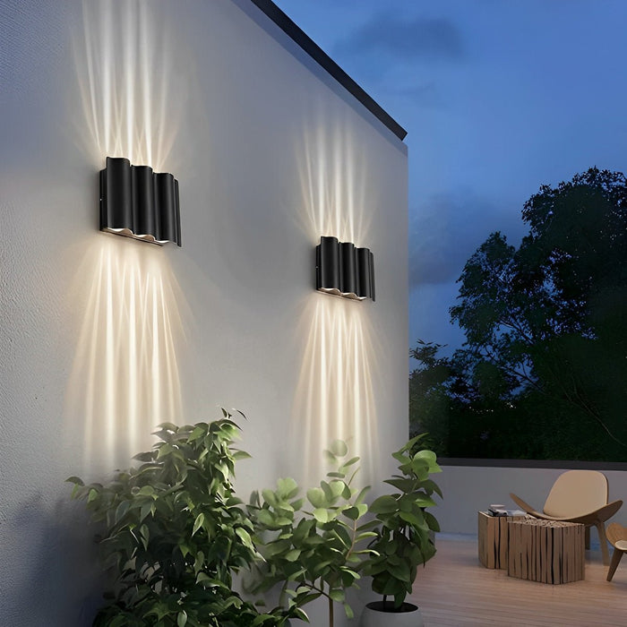 Modern Arc LED Wall Sconce, Up Down Outdoor Light, Waterproof IP54, Patio/Porch/Entryway