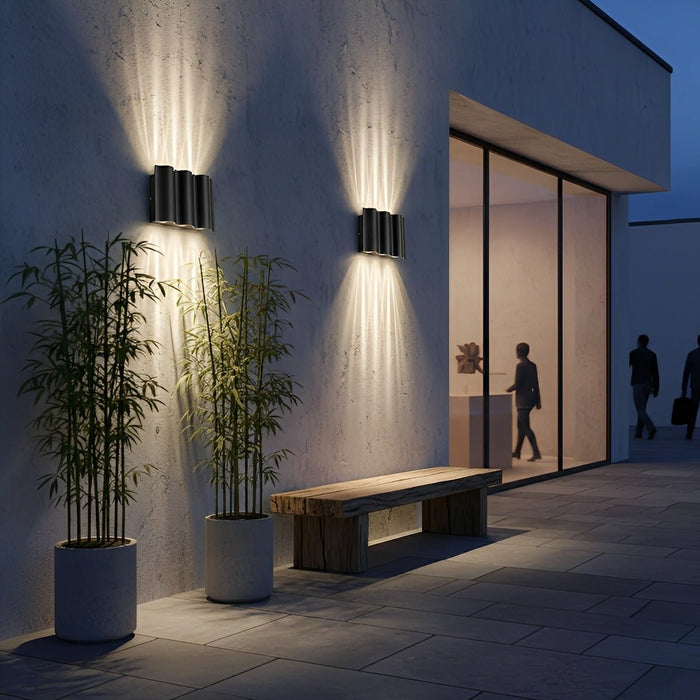 Modern Arc LED Wall Sconce, Up Down Outdoor Light, Waterproof IP54, Patio/Porch/Entryway