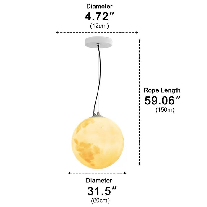 Outdoor Moon Ball Ceiling Light, Waterproof Garden Landscape LED for Patio/Yard