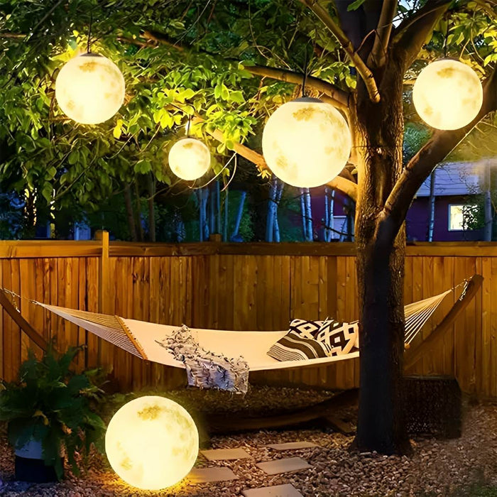 Outdoor Moon Ball Ceiling Light, Waterproof Garden Landscape LED for Patio/Yard