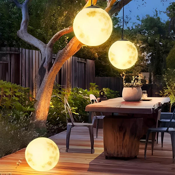 Outdoor Moon Ball Ceiling Light, Waterproof Garden Landscape LED for Patio/Yard