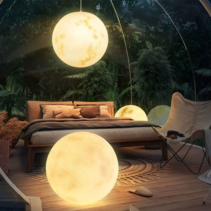 Outdoor Moon Ball Ceiling Light, Waterproof Garden Landscape LED for Patio/Yard
