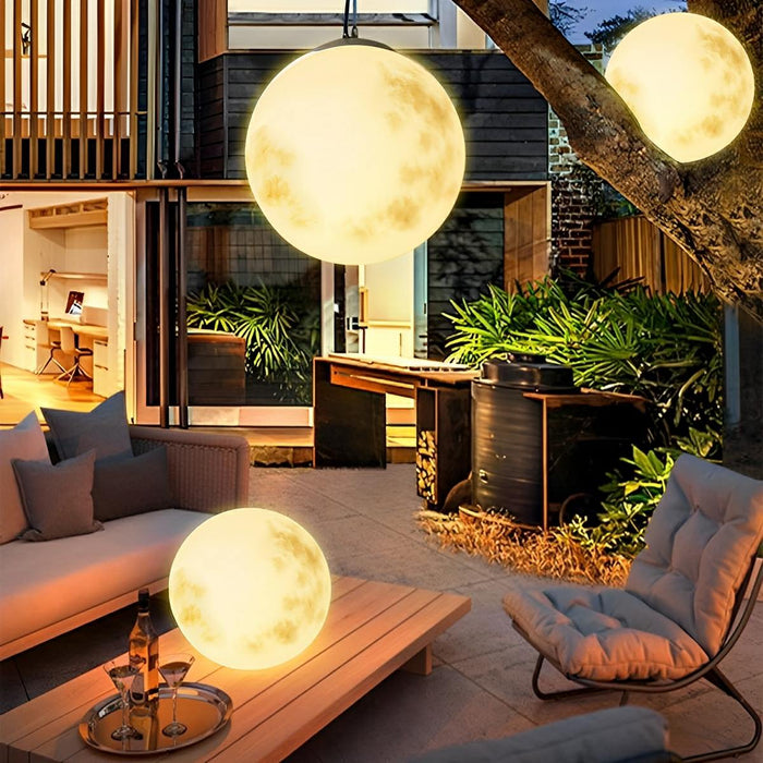 Outdoor Moon Ball Ceiling Light, Waterproof Garden Landscape LED for Patio/Yard