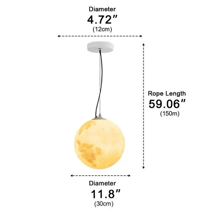 Outdoor Moon Ball Ceiling Light, Waterproof Garden Landscape LED for Patio/Yard