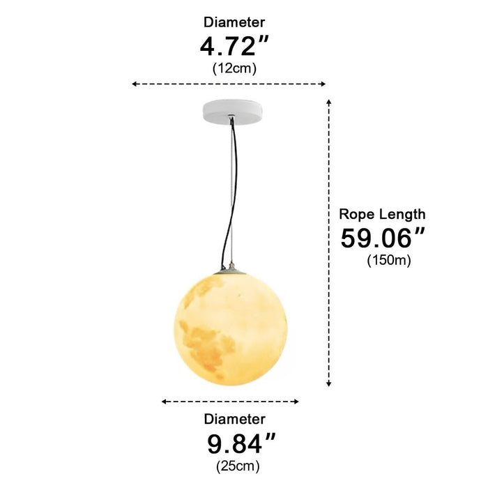 Outdoor Moon Ball Ceiling Light, Waterproof Garden Landscape LED for Patio/Yard