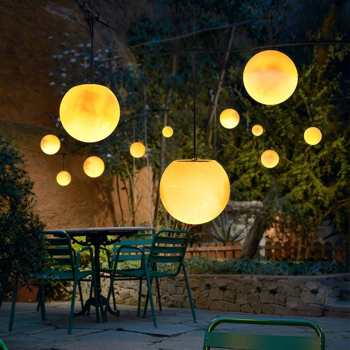 Moon Ball String Lights, Outdoor Landscape Lighting, IP65 Waterproof, Garden/Patio/Yard, Warm White LED