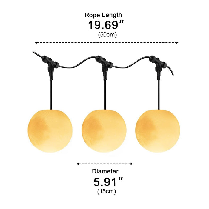 Moon Ball String Lights, Outdoor Landscape Lighting, IP65 Waterproof, Garden/Patio/Yard, Warm White LED