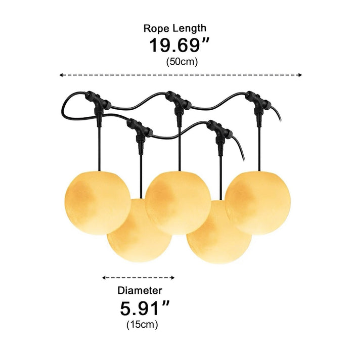 Moon Ball String Lights, Outdoor Landscape Lighting, IP65 Waterproof, Garden/Patio/Yard, Warm White LED