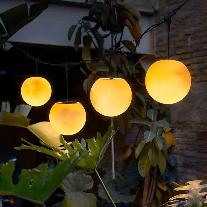 Moon Ball String Lights, Outdoor Landscape Lighting, IP65 Waterproof, Garden/Patio/Yard, Warm White LED