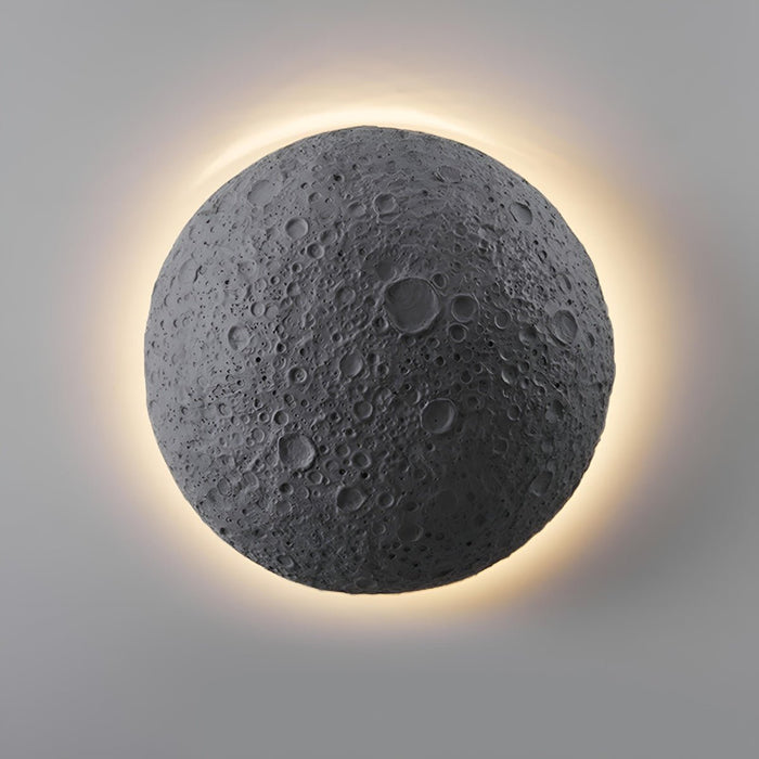Modern Concrete Crescent Moon LED Wall Sconce, Waterproof IP65, Outdoor Porch/Patio/Yard Lighting