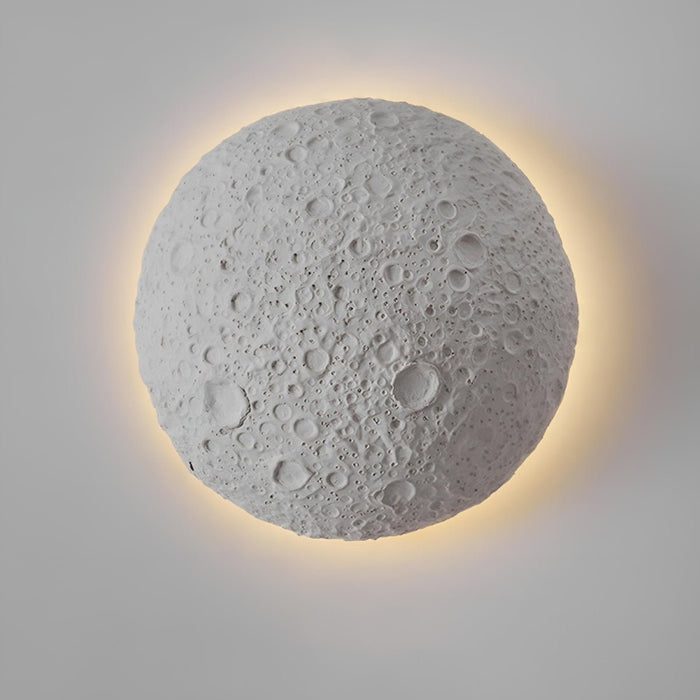 Modern Concrete Crescent Moon LED Wall Sconce, Waterproof IP65, Outdoor Porch/Patio/Yard Lighting