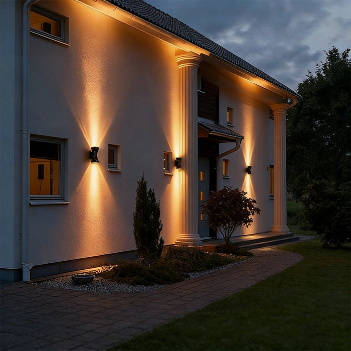 Outdoor LED Wall Sconce, Waterproof Adjustable Up Down Light, Durable, Patio/Porch/Yard