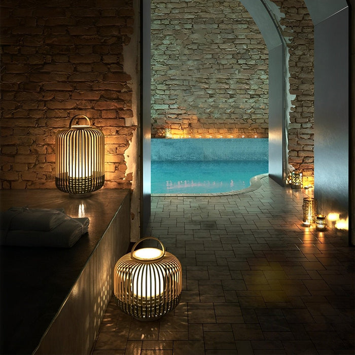 Bamboo Light Hanging Lanterns - Waterproof Outdoor Decor / Handmade Rustic Style