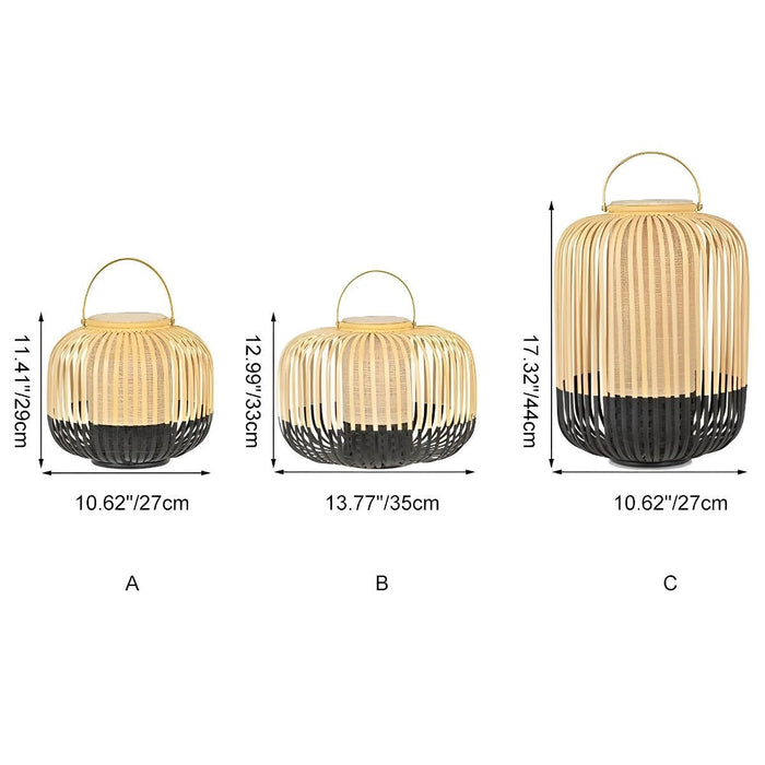 Bamboo Light Hanging Lanterns - Waterproof Outdoor Decor / Handmade Rustic Style