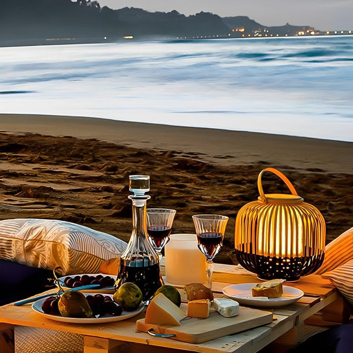 Bamboo Light Hanging Lanterns - Waterproof Outdoor Decor / Handmade Rustic Style