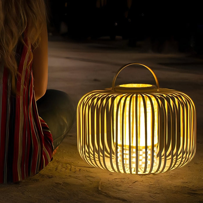 Bamboo Light Hanging Lanterns - Waterproof Outdoor Decor / Handmade Rustic Style