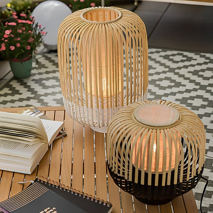 Bamboo Light Hanging Lanterns - Waterproof Outdoor Decor / Handmade Rustic Style