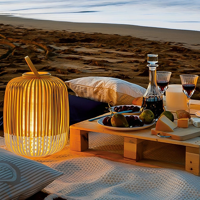 Bamboo Light Hanging Lanterns - Waterproof Outdoor Decor / Handmade Rustic Style