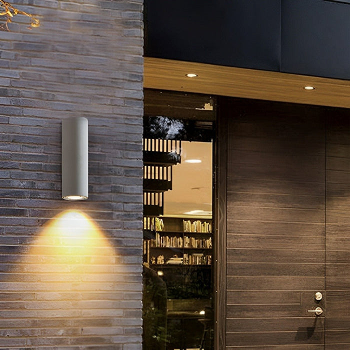 Outdoor Cement Cylinder Downlight - Waterproof Exterior Porch LED Wall Light for Modern Home Illumination
