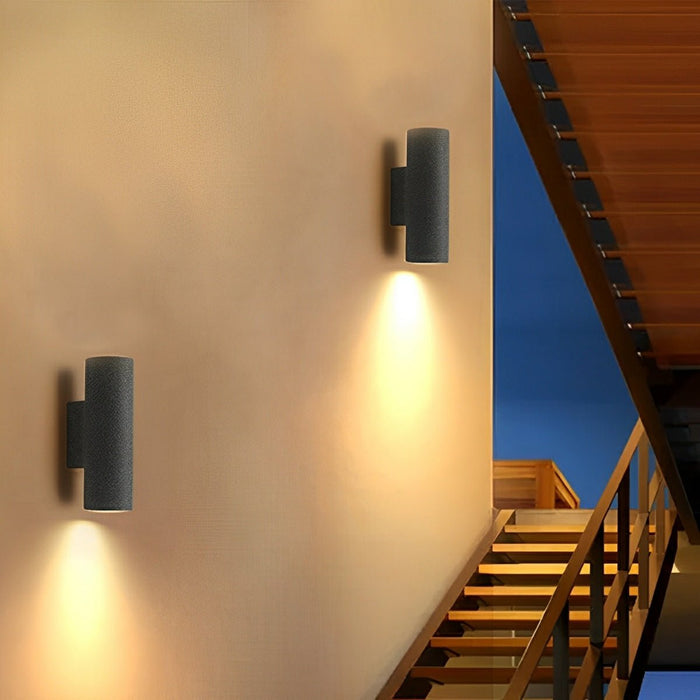 Outdoor Cement Cylinder Downlight - Waterproof Exterior Porch LED Wall Light for Modern Home Illumination