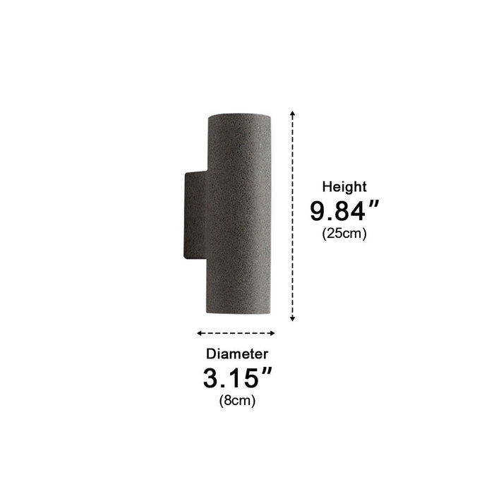Outdoor Cement Cylinder Downlight - Waterproof Exterior Porch LED Wall Light for Modern Home Illumination