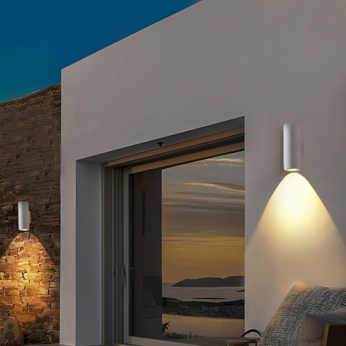Outdoor Cement Cylinder Downlight - Waterproof Exterior Porch LED Wall Light for Modern Home Illumination