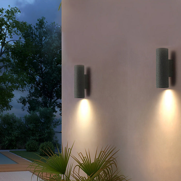 Outdoor Cement Cylinder Downlight - Waterproof Exterior Porch LED Wall Light for Modern Home Illumination