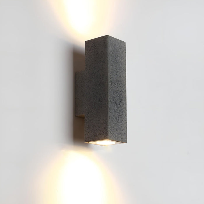 Up Down Exterior Wall Light - Waterproof Cement Finish / Rectangular Design, Outdoor Porch LED Fixture