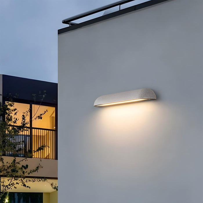 Waterproof Outdoor Cement LED Wall Sconce, Modern Minimalist Curved Dome, Porch/Patio/Yard Lighting