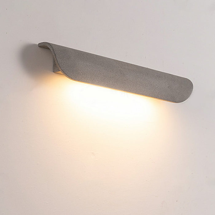 Waterproof Outdoor Concrete Curved Tiles LED Porch Light - Wall Sconce Lighting, Minimalist Wall Lamp