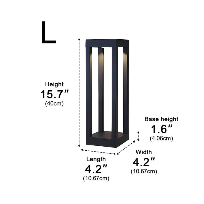 Outdoor LED Bollard Pathway Lights - Modern Square Column Design, Waterproof