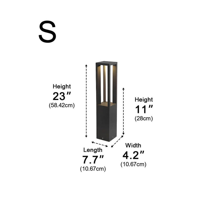 Outdoor LED Bollard Pathway Lights - Modern Square Column Design, Waterproof
