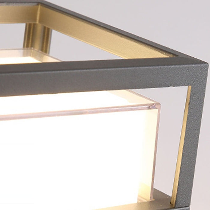 Waterproof Outdoor Landscape Decorative Lighting Double Layer Lampshade LED Post Light