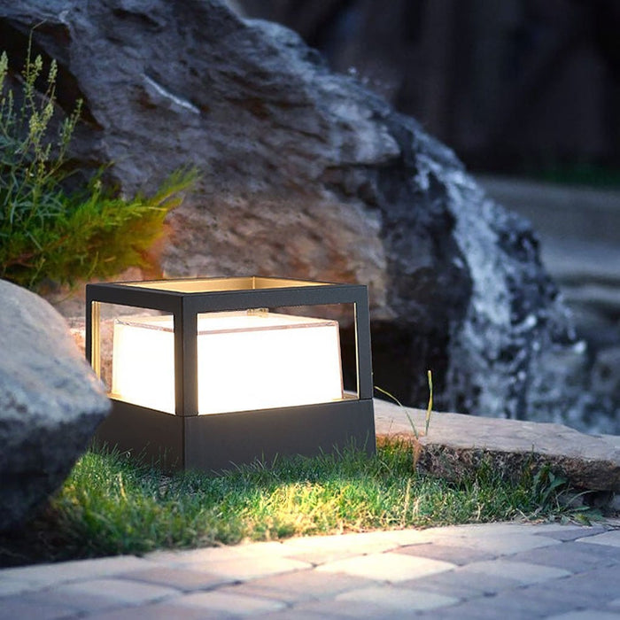 Waterproof Outdoor Landscape Decorative Lighting Double Layer Lampshade LED Post Light