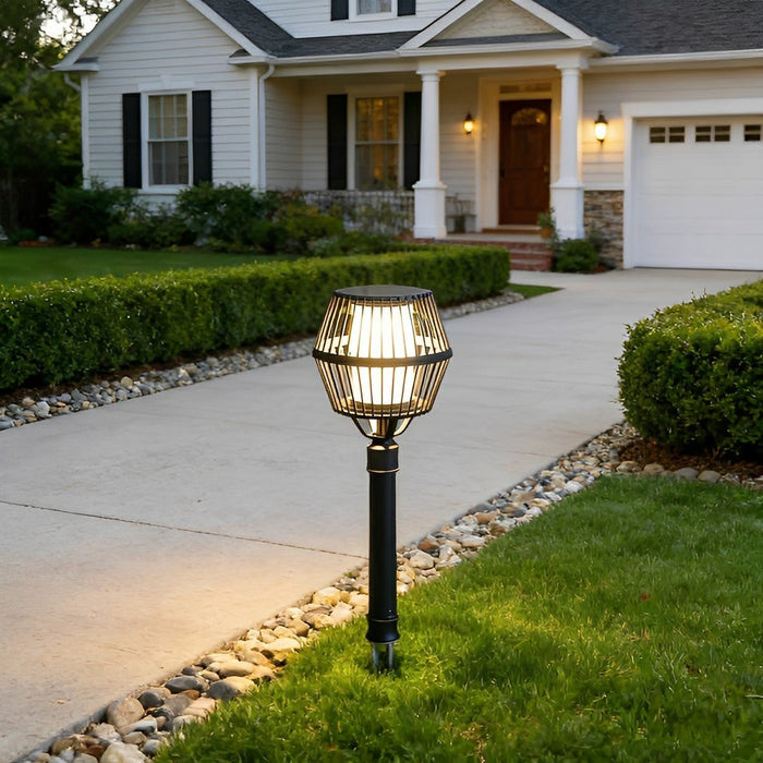 Waterproof Solar Outdoor LED Lawn Landscape Lighting - Garden Pathway Post Light, Patio Lantern