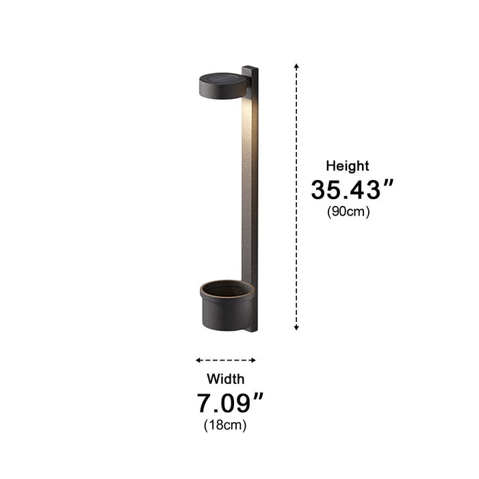 Outdoor LED Porch Wall Light - Integrated Plant Pot, Waterproof Exterior Fixture
