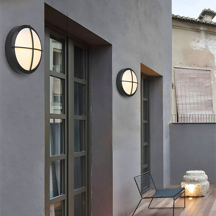 Modern Minimalist Outdoor Wall Sconce, Round LED Porch Light, IP65 Waterproof Exterior Lighting for Patio/Garden