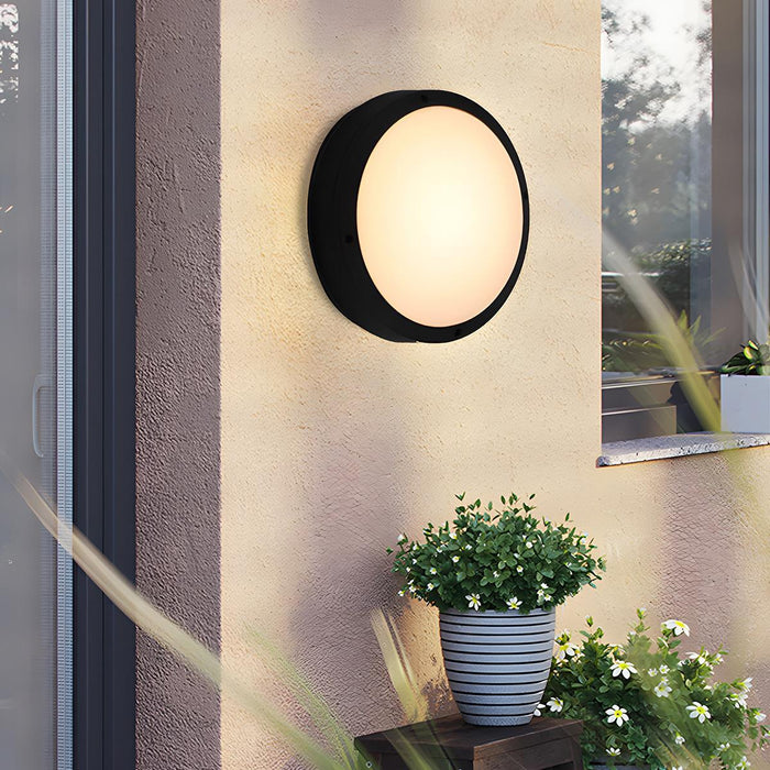 Modern Minimalist Outdoor Wall Sconce, Round LED Porch Light, IP65 Waterproof Exterior Lighting for Patio/Garden