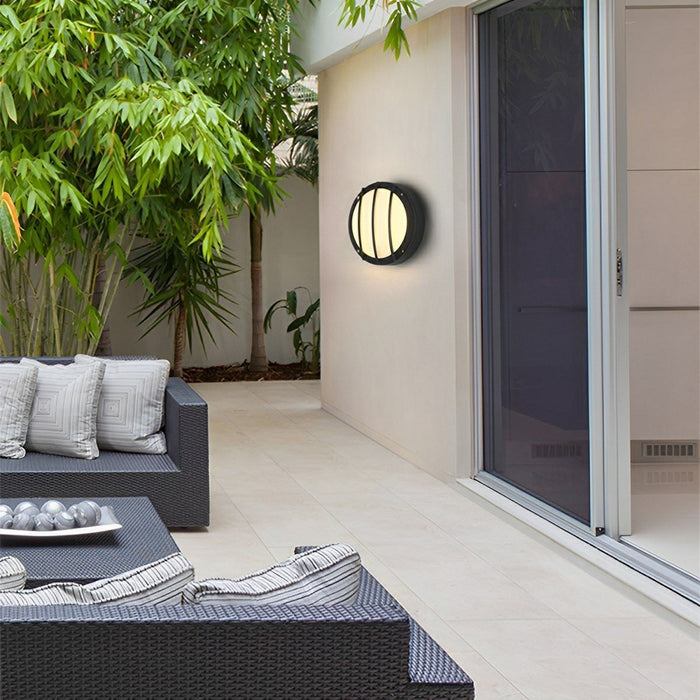 Modern Minimalist Outdoor Wall Sconce, Round LED Porch Light, IP65 Waterproof Exterior Lighting for Patio/Garden