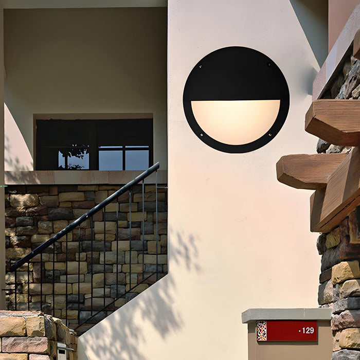 Modern Minimalist Outdoor Wall Sconce, Round LED Porch Light, IP65 Waterproof Exterior Lighting for Patio/Garden