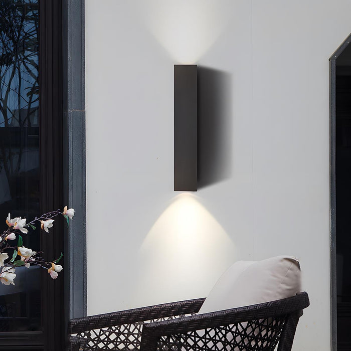 Rectangular Up Down Wall Sconce - Outdoor Waterproof Exterior Light Fixture, Modern Minimalist Design